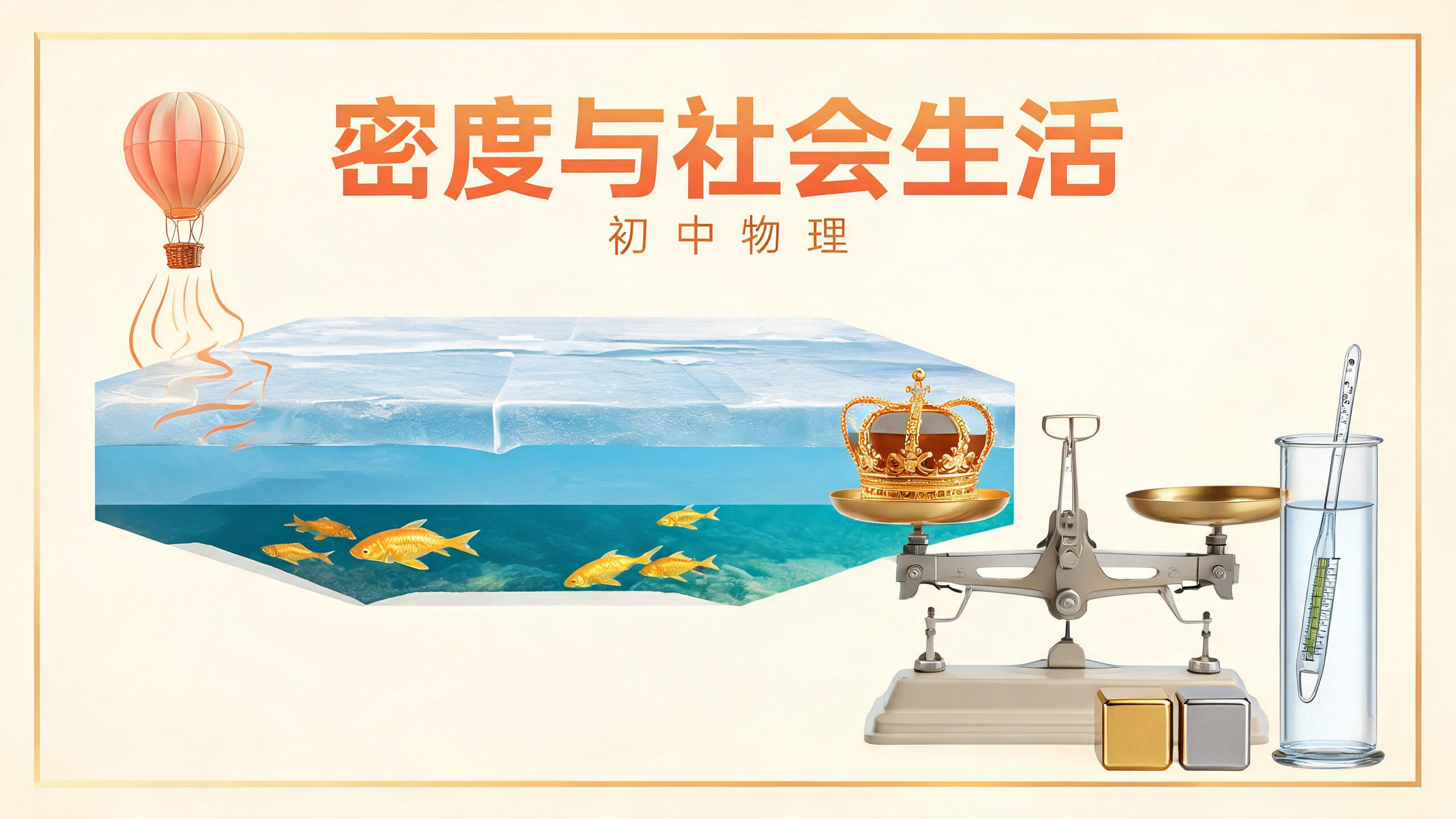第六章第4节 密度与社会生活 banner 热气球 风 4度水 合金 皇冠 场景